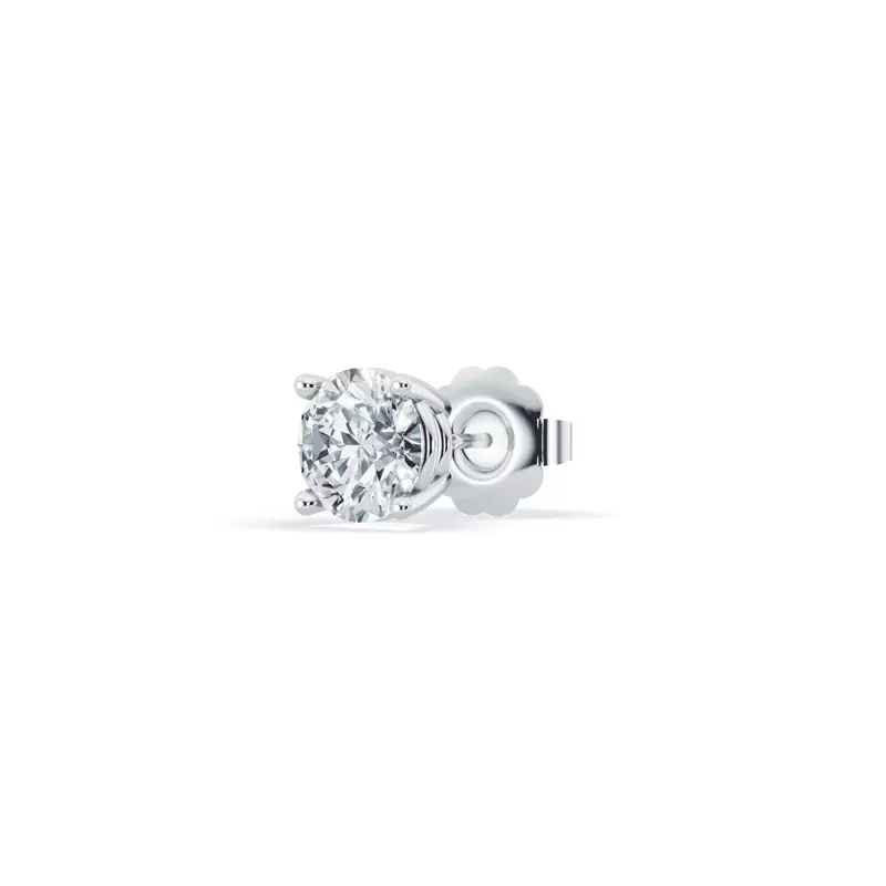14K White Gold Single Diamond Stud Earring (3/4ct)