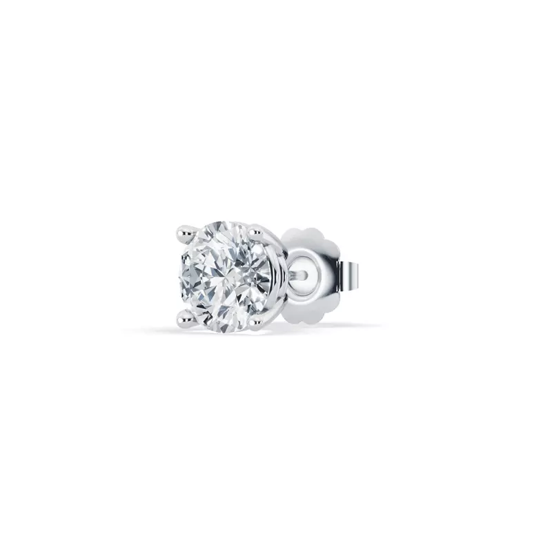 Platinum Single Diamond Stud Earring (1ct)