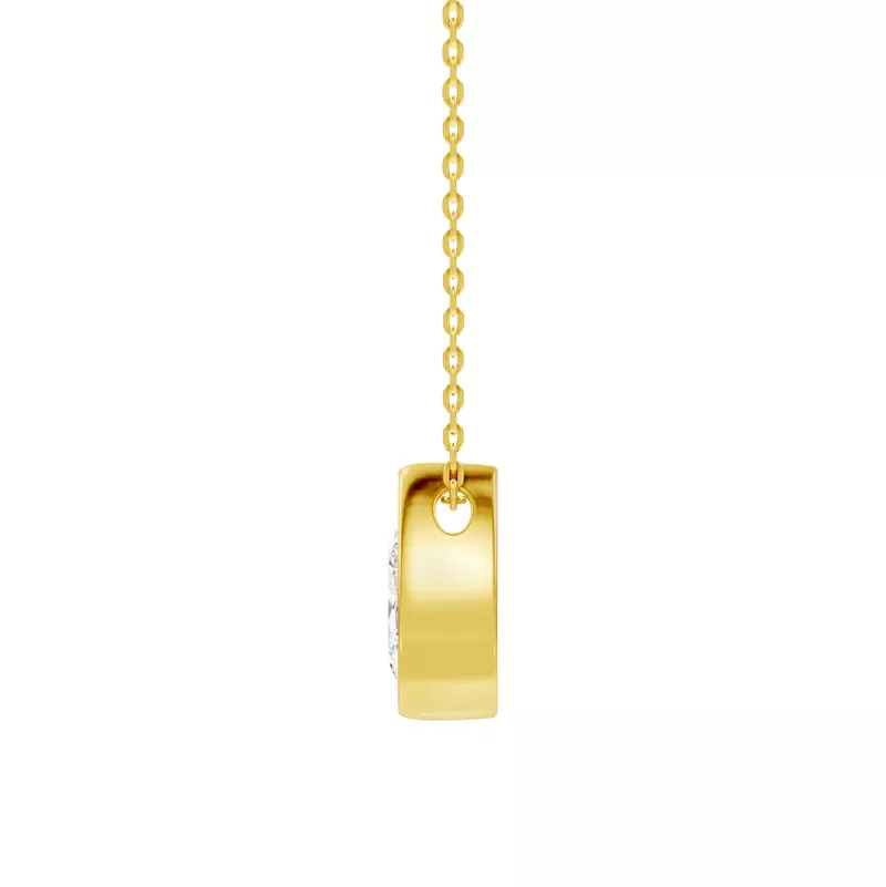 14K Yellow Gold Floating Pear Lab Diamond Bezel Pendant