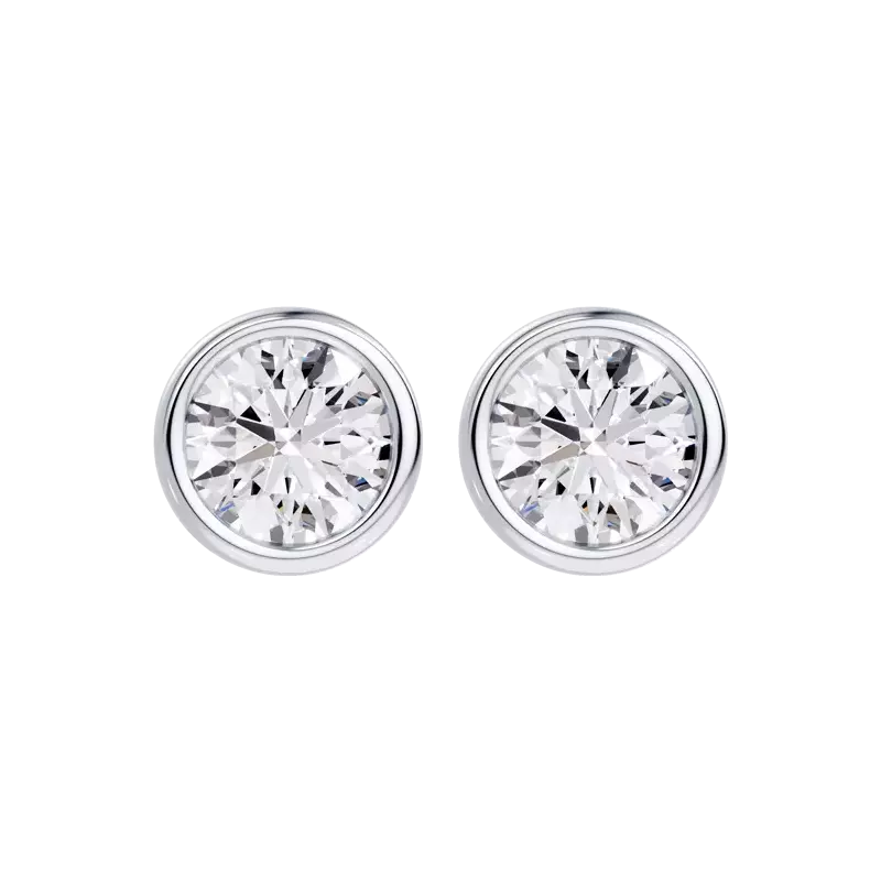 14K White Gold Modern Bezel-Set Lab Diamond Stud Earrings (1 ct. tw.)