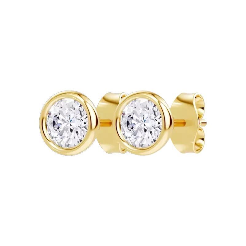 14K Yellow Gold Modern Bezel-Set Lab Diamond Stud Earrings (1 ct. tw.)