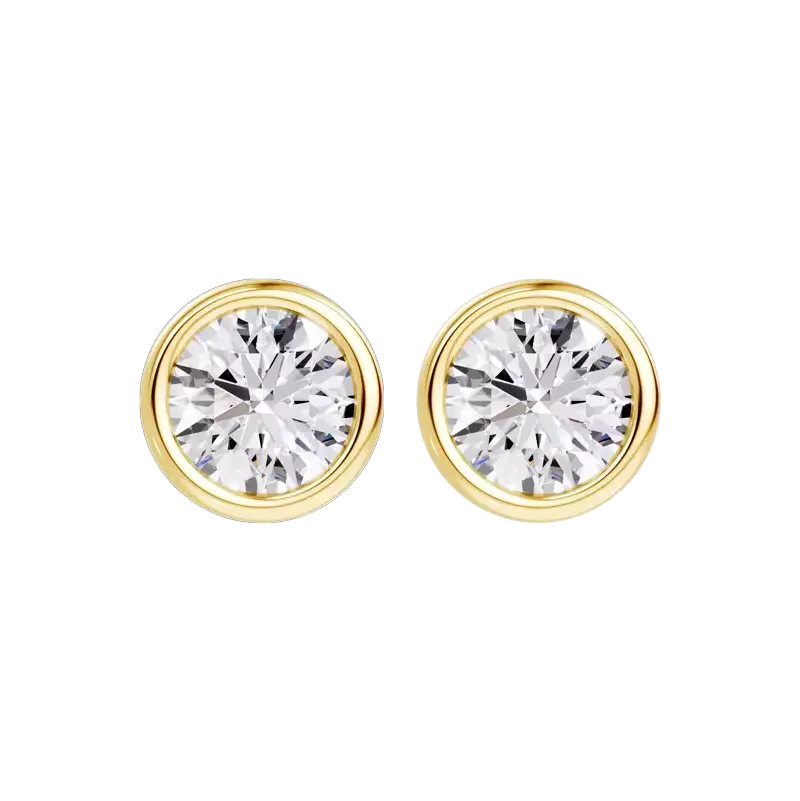 14K Yellow Gold Modern Bezel-Set Lab Diamond Stud Earrings (1 ct. tw.)