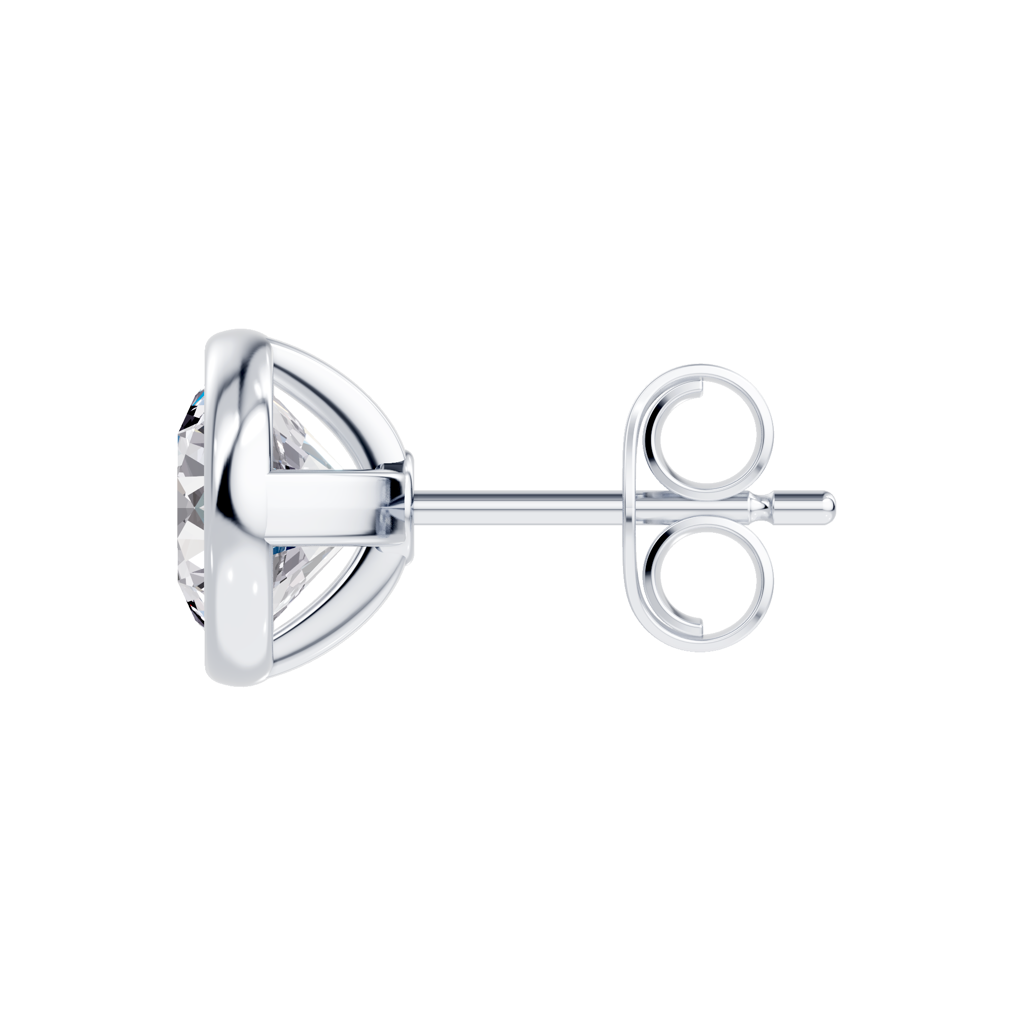 14K White Gold Modern Bezel-Set Lab Diamond Stud Earrings (2 ct. tw.)