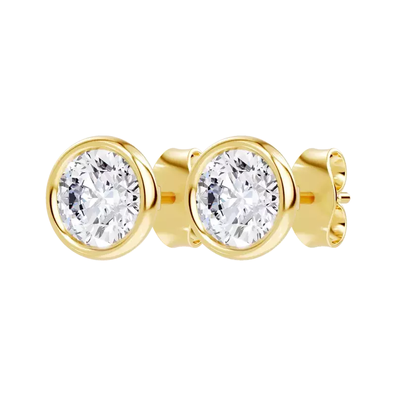 14K Yellow Gold Modern Bezel-Set Lab Diamond Stud Earrings (2 ct. tw.)