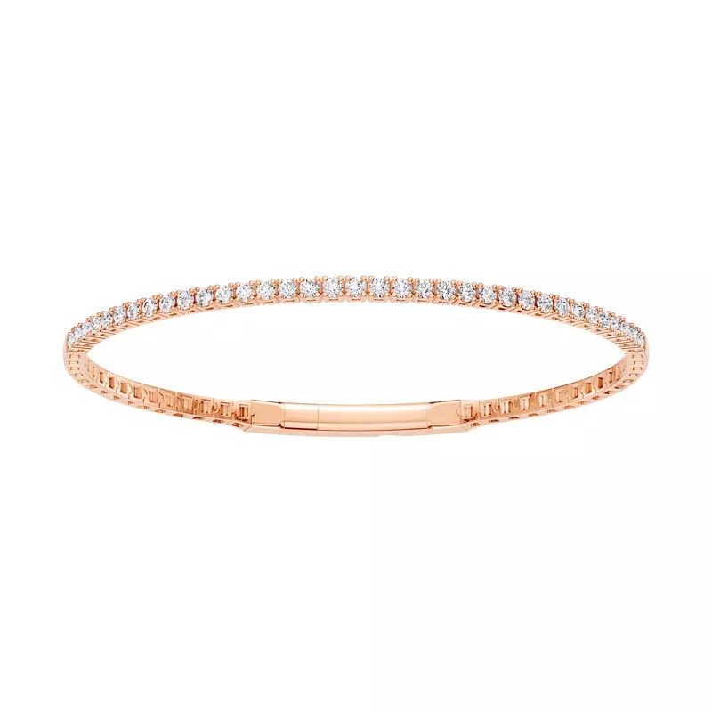 14K Rose Gold Tennis Lab Diamond Flex Bracelet