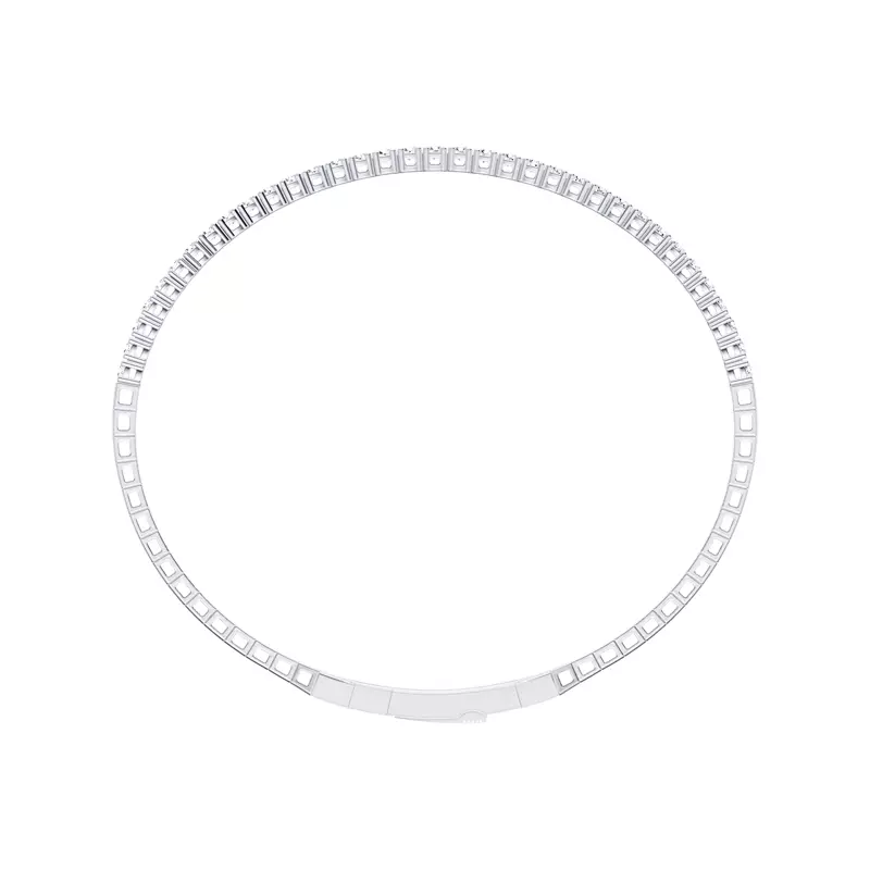 14K White Gold Tennis Diamond Flex Bracelet