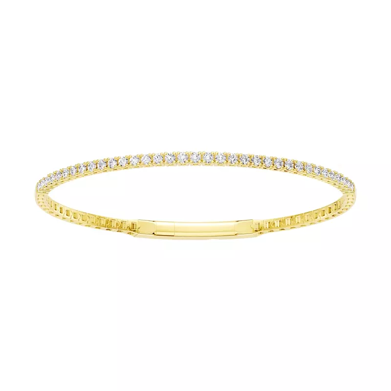 14K Yellow Gold Tennis Diamond Flex Bracelet