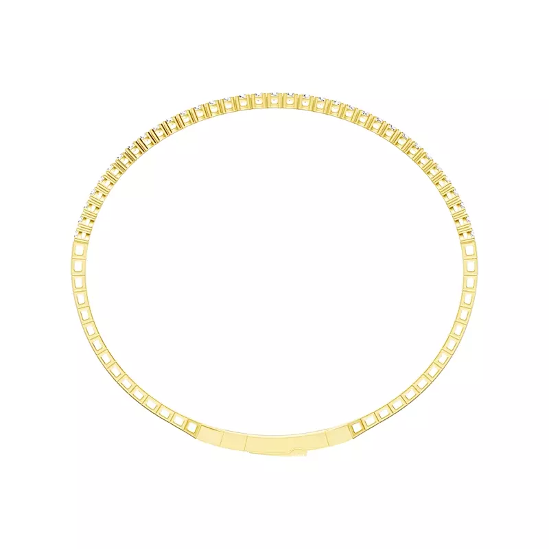 14K Yellow Gold Tennis Diamond Flex Bracelet