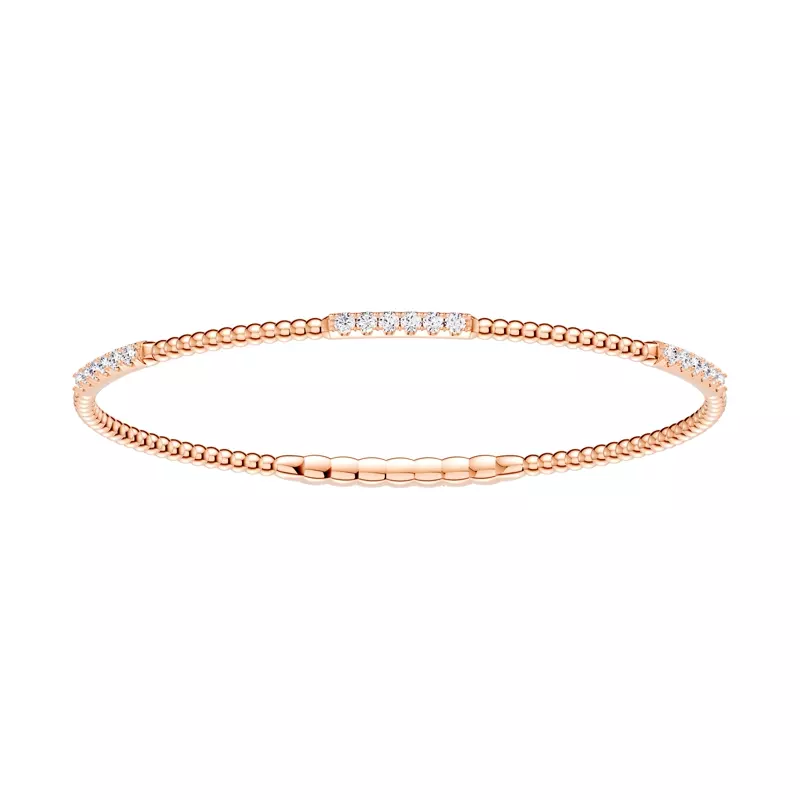 14K Rose Gold Bar Lab Diamond Flex Bracelet