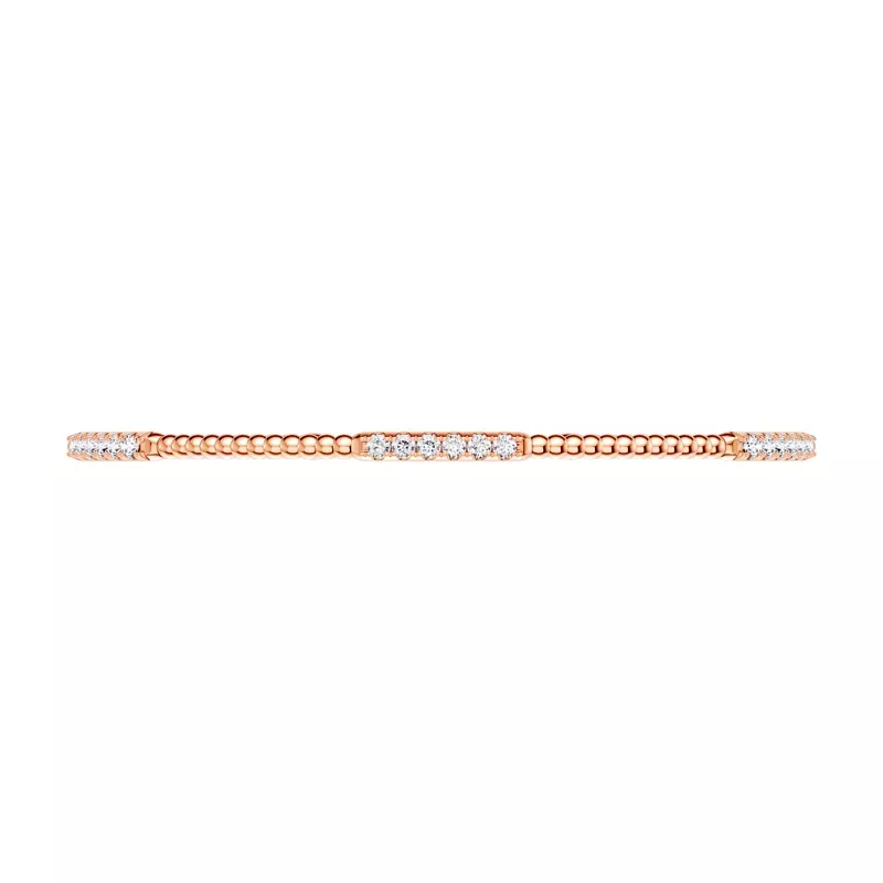14K Rose Gold Bar Lab Diamond Flex Bracelet