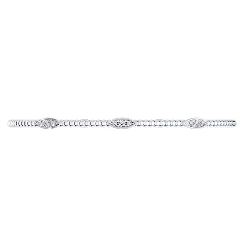 14K White Gold Leaf Flex Lab Diamond Bracelet