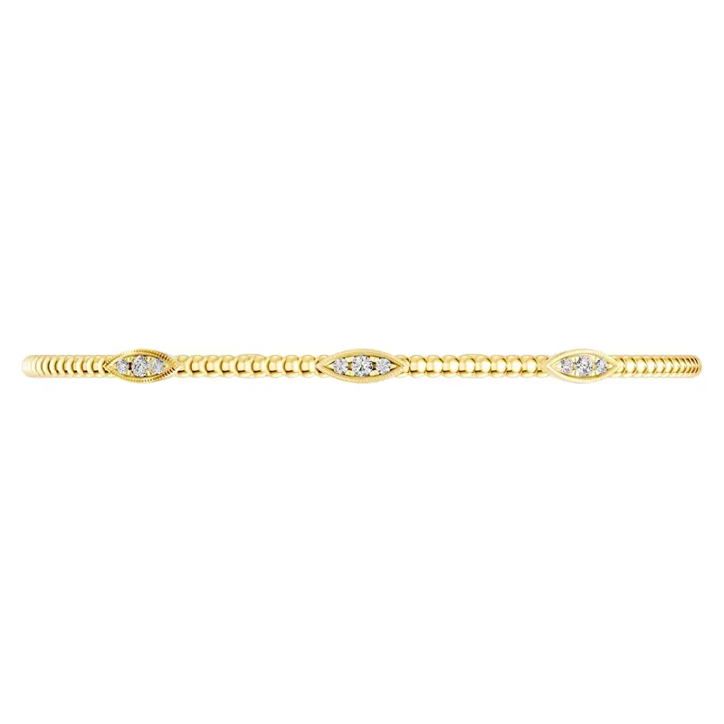 14K Yellow Gold Leaf Flex Diamond Bracelet