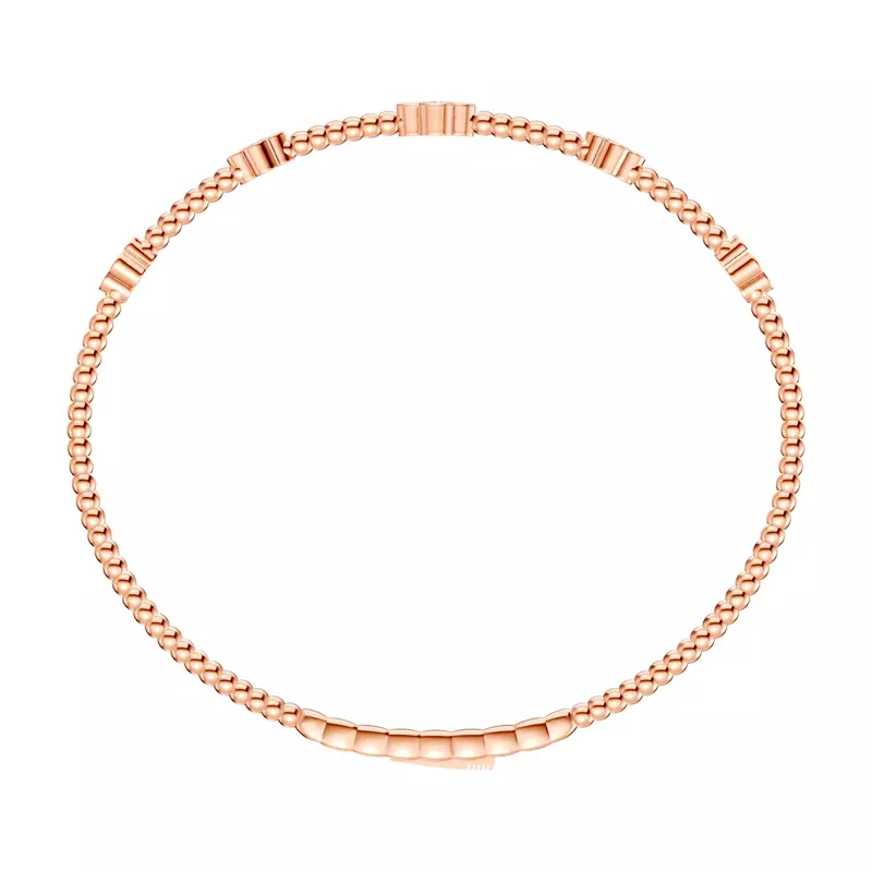 14K Rose Gold Clover Lab Diamond Flex Bracelet