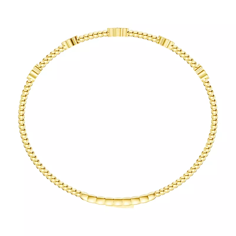 14K Yellow Gold Clover Diamond Flex Bracelet