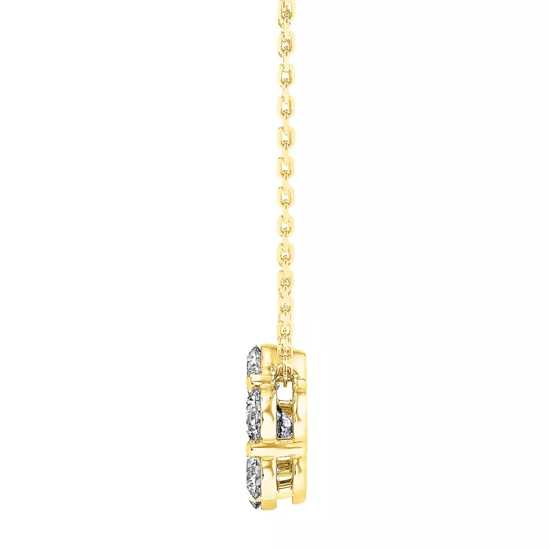 14K Yellow Gold Floral Diamond Cluster Pendant (2 ct. tw.)