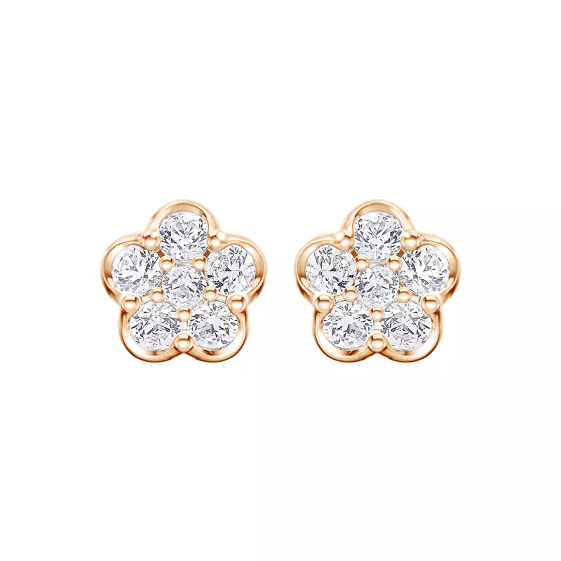 14K Rose Gold Clara Floral Cluster Earrings
