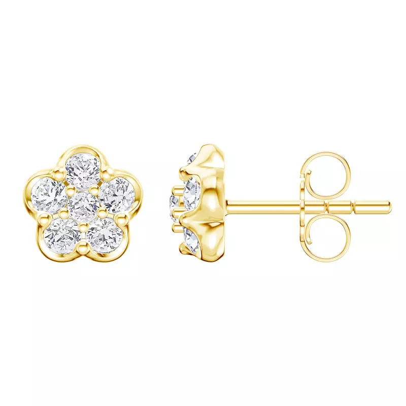 14K Yellow Gold Clara Floral Cluster Earrings