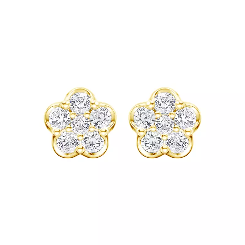 14K Yellow Gold Clara Floral Cluster Earrings