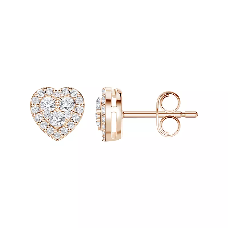 Amorette Heart Cluster Halo Earrings