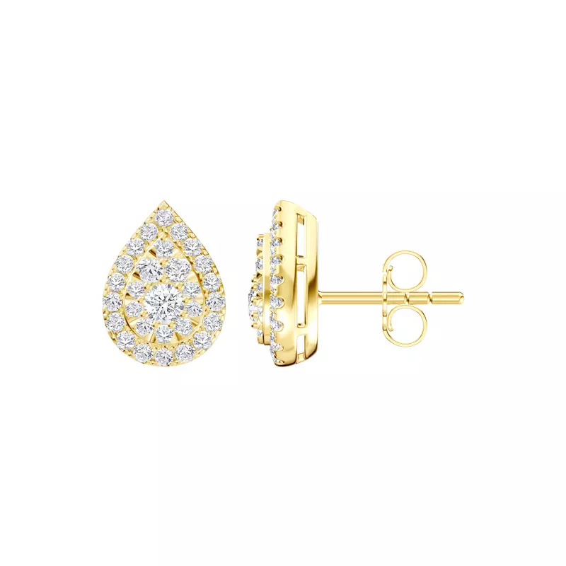 Elara Double Halo Lab Earrings