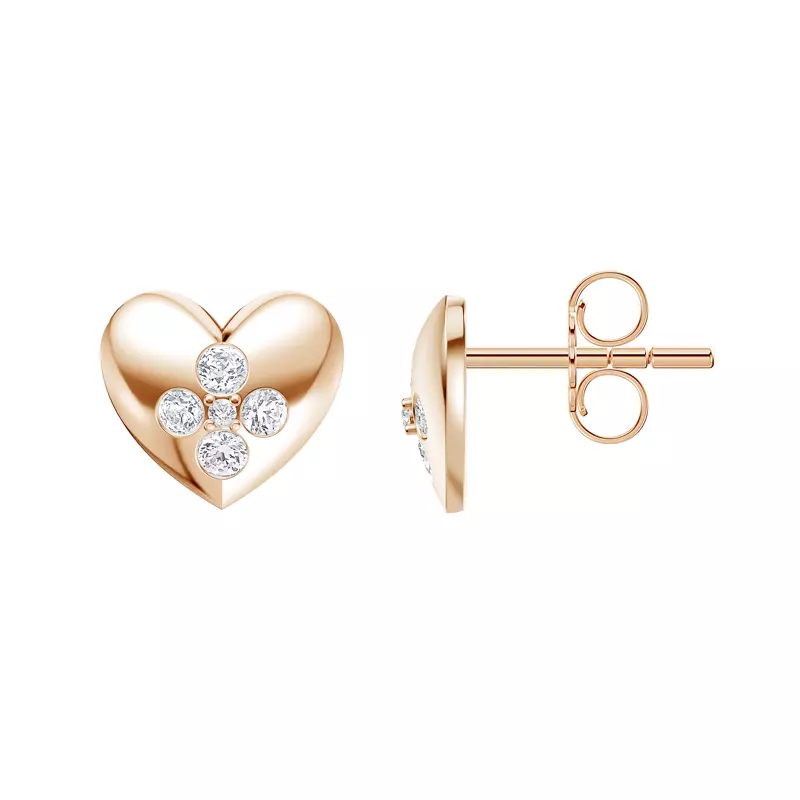 Poppet Heart Cluster Lab Earrings