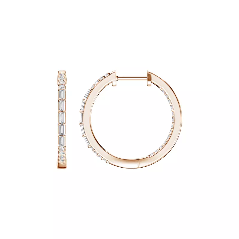Baguette Highlight Pavé Hoops