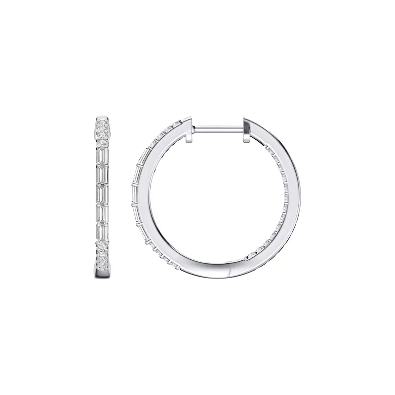 Baguette Highlight Pavé Lab Hoops