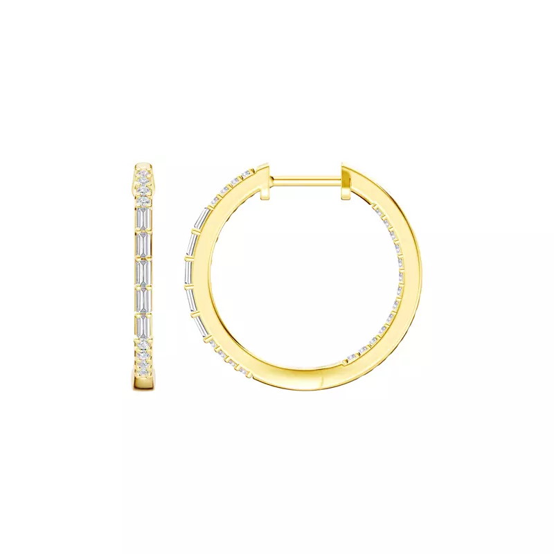 Baguette Highlight Pavé Lab Hoops