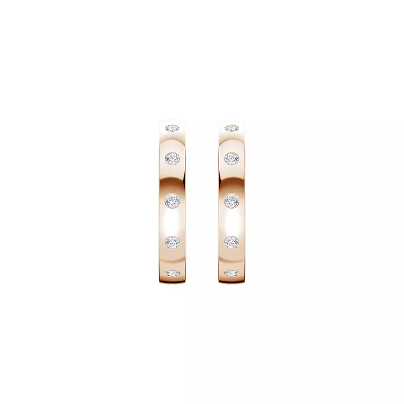 14K Rose Gold Emblush Smooth Lab Diamond Hoops (1/2 ct tw)
