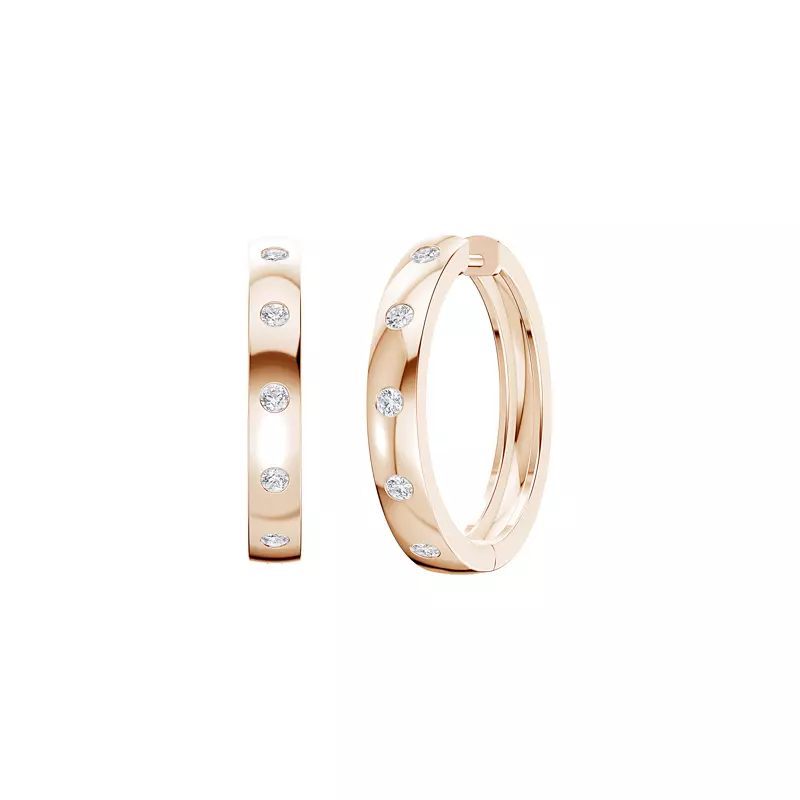 14K Rose Gold Emblush Smooth Lab Diamond Hoops (1/2 ct tw)