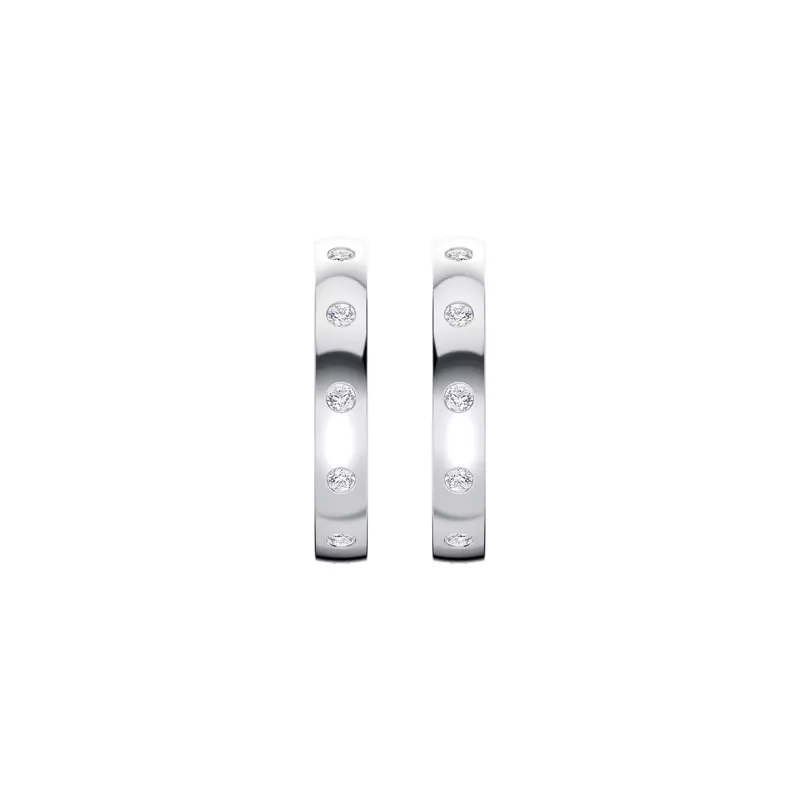 14K White Gold Emblush Smooth Lab Diamond Hoops (1/2 ct tw)