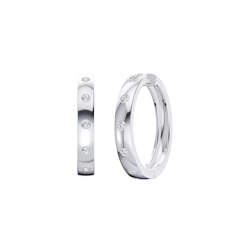 14K White Gold Emblush Smooth Lab Diamond Hoops (1/2 ct tw)