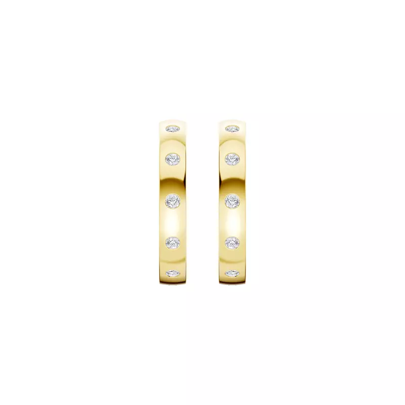 14K Yellow Gold Emblush Smooth Lab Diamond Hoops (1/2 ct tw)