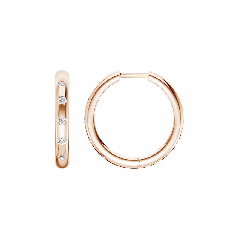 Emblush Petite Smooth Diamond Hoops