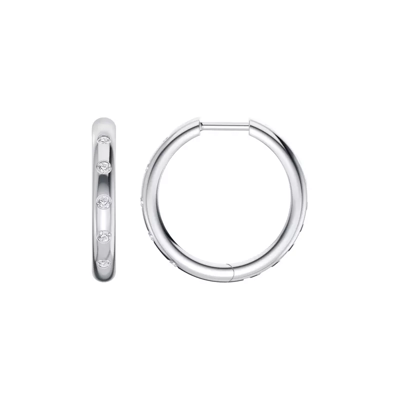 Emblush Petite Smooth Diamond Hoops