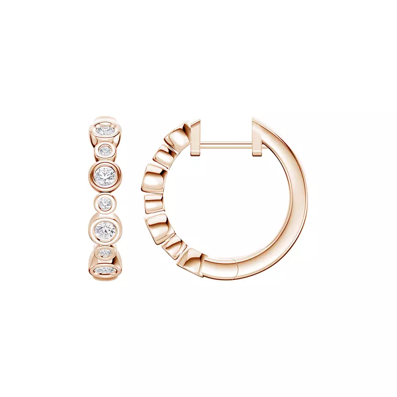 Bello Alternating Size Bezel Diamond Hoops (1/2 ct. tw.)