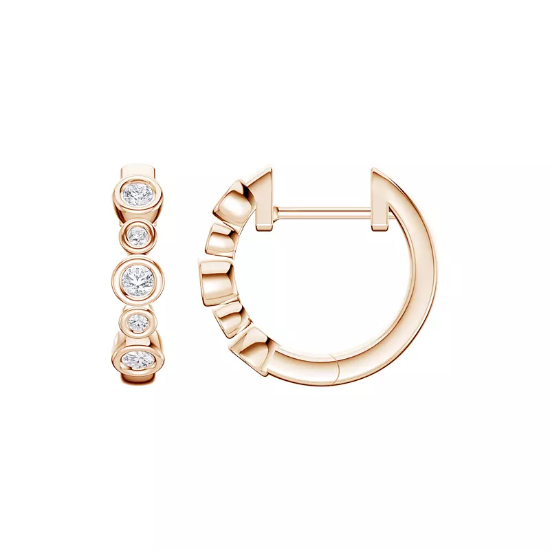 Bello Alternating Size Bezel Lab Diamond Hoops (1/4 ct. tw.)