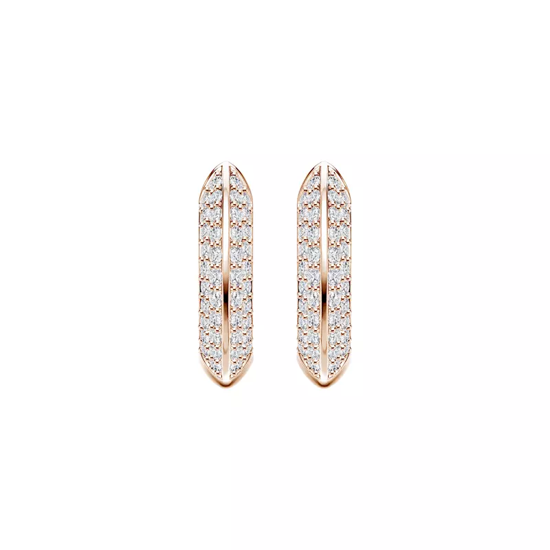 14K Rose Gold Knife-Edge Pavé Hoops (.40ct. tw.)