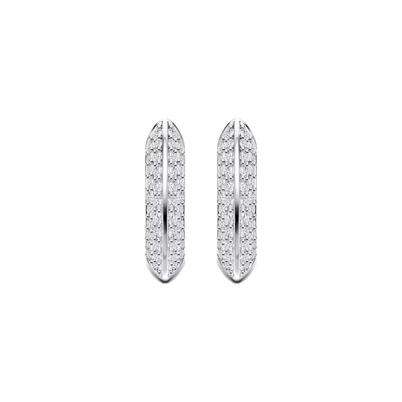 14K White Gold Knife-Edge Pavé Lab Hoops (.40ct. tw.)