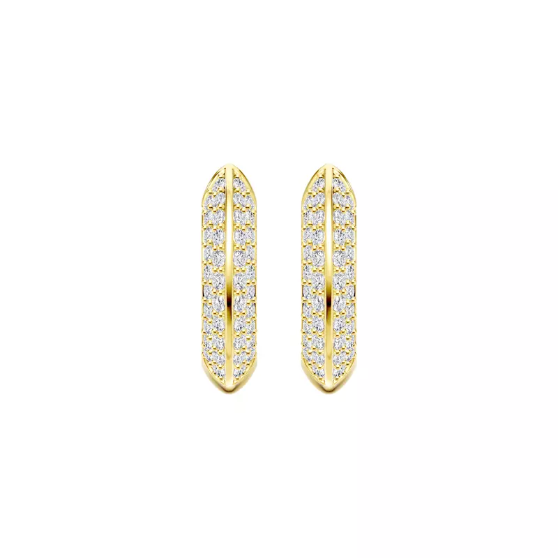 14K Yellow Gold Knife-Edge Pavé Lab Hoops (.40ct. tw.)