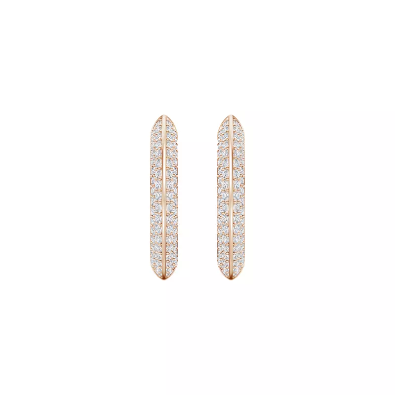 14K Rose Gold Knife-Edge Pavé Lab Hoops (1 ct. tw.)