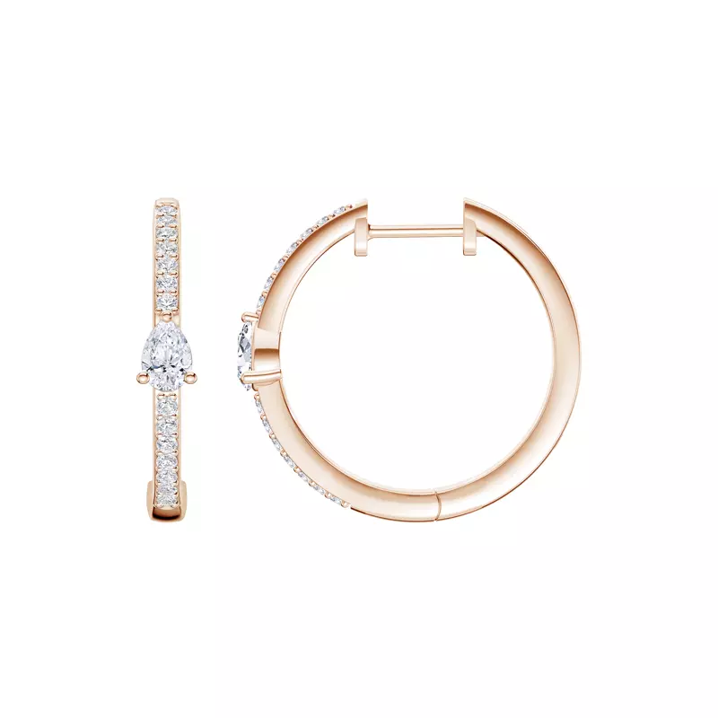 Embliss Pear Accent Pavé Hoops (1/3 ct. tw)