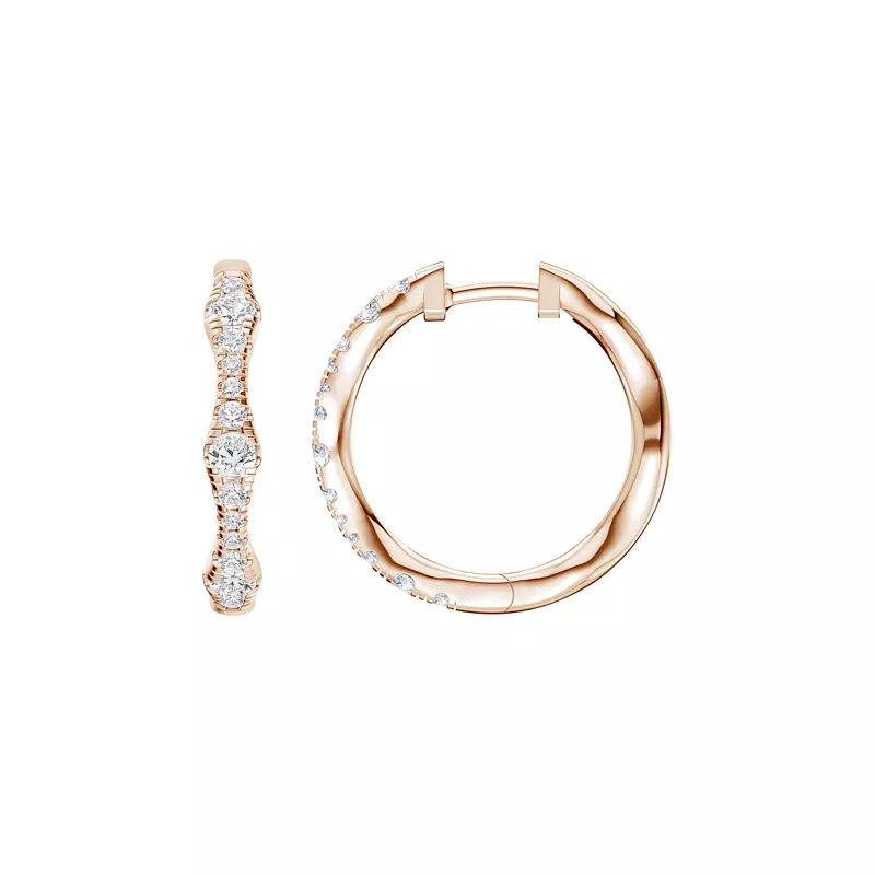 Solva Sculpted Diamond Hoops