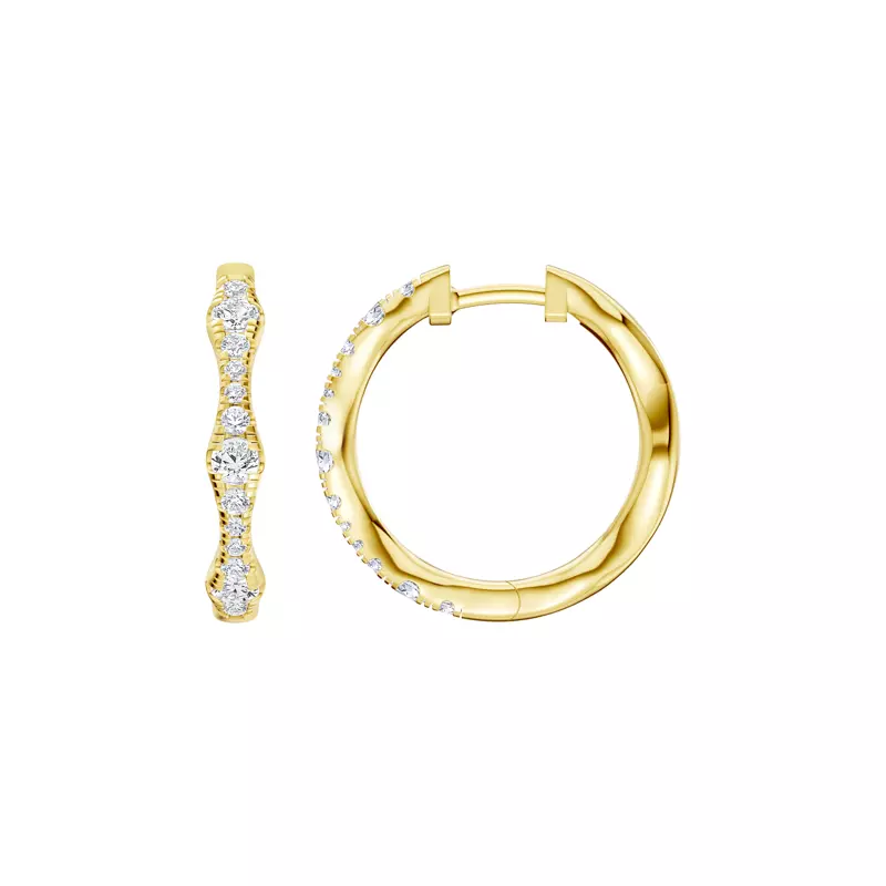 Solva Sculpted Diamond Hoops