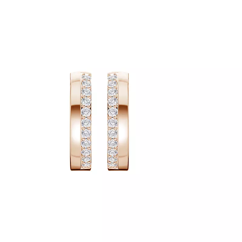 14K Rose Gold Arceo Lab Diamond Hoops
