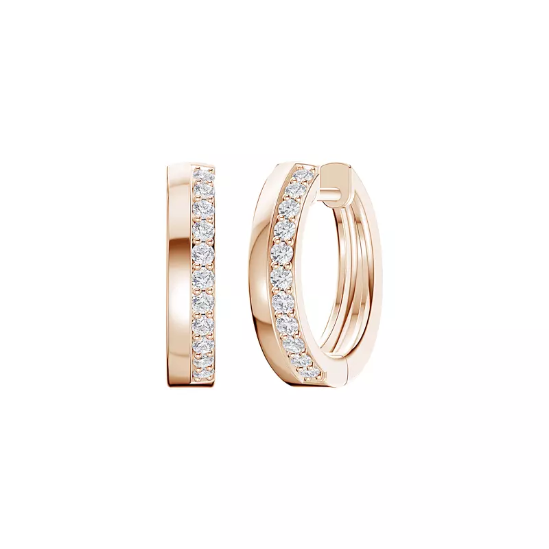 14K Rose Gold Arceo Diamond Hoops