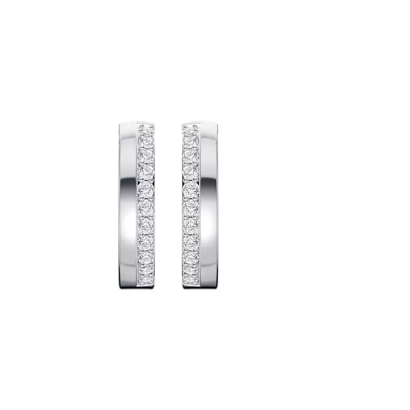 14K White Gold Arceo Diamond Hoops
