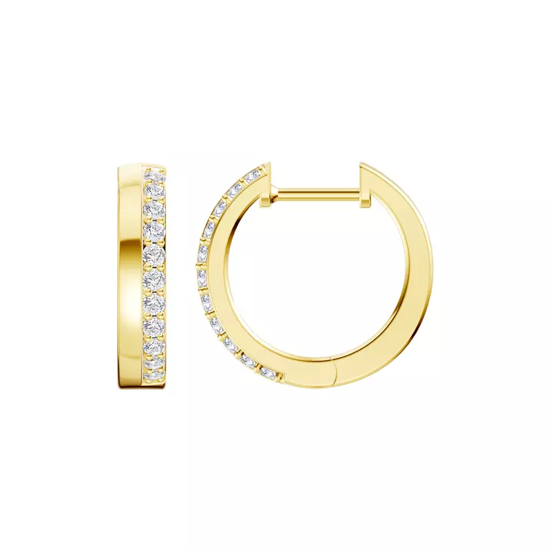 14K Yellow Gold Arceo Lab Diamond Hoops