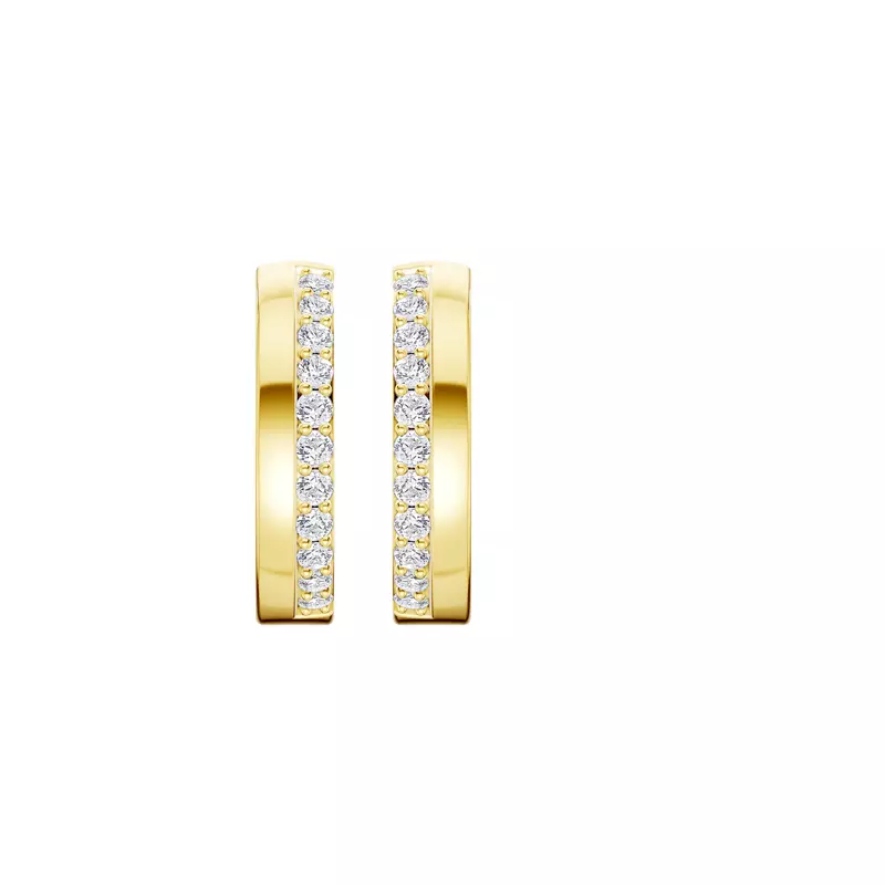 14K Yellow Gold Arceo Lab Diamond Hoops