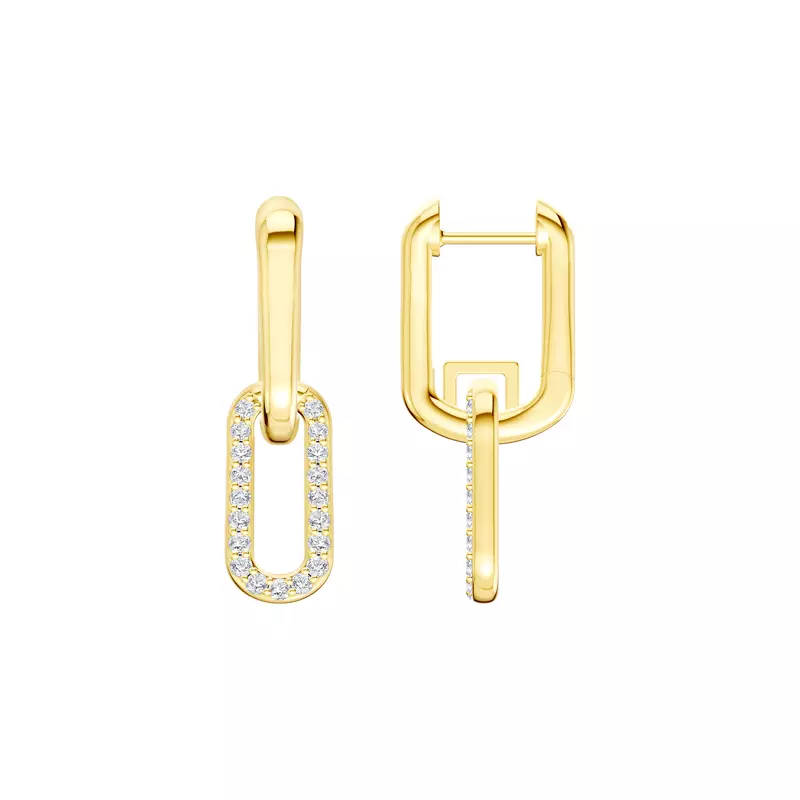 14K Yellow Gold Ovara Sway Drop Lab Pavé Earrings